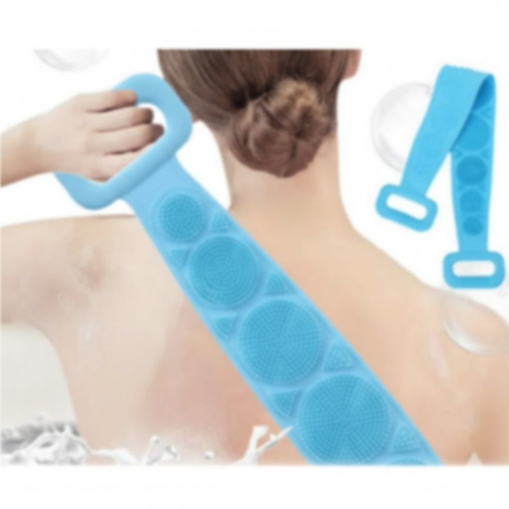 Silicone Body Back Scrubber Double Side Bathing Brush for Skin Deep Cleaning